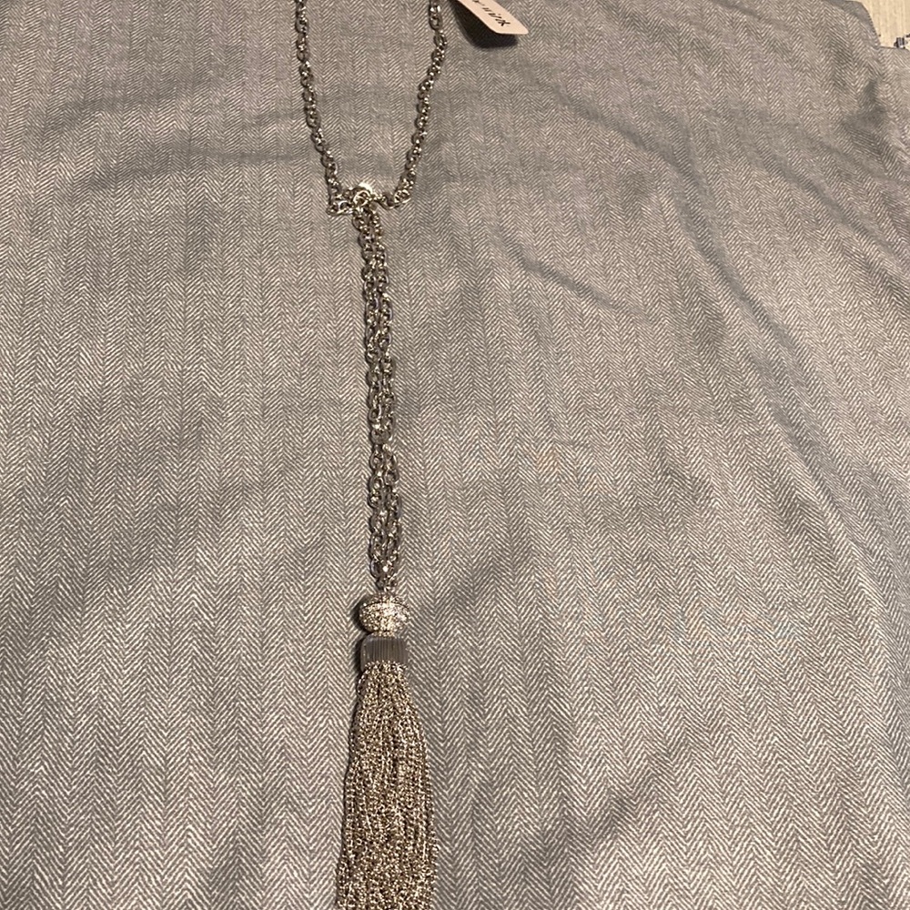 Elegant Silver Tassel Necklace